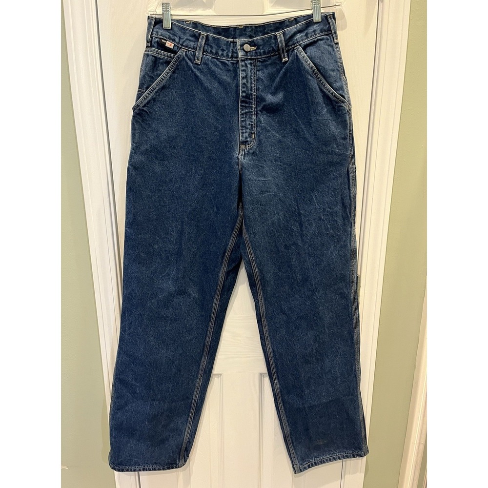 Carhartt FRB13 DNM CAT 2 Denim Dungaree Jeans‎ Mens 32x34 Fire Resistant 2112